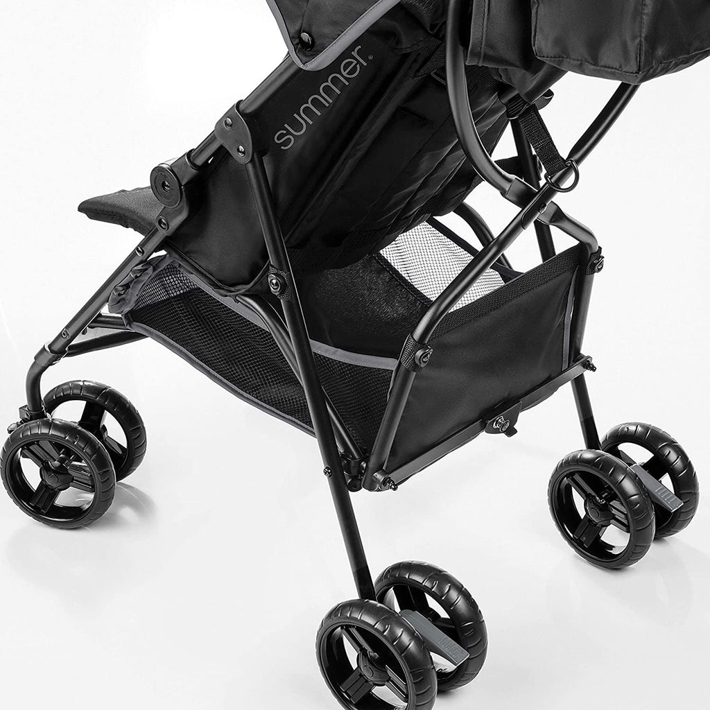Convenience Stroller, Blue/Black Lightweight Infant Stroller with Compact Fold
