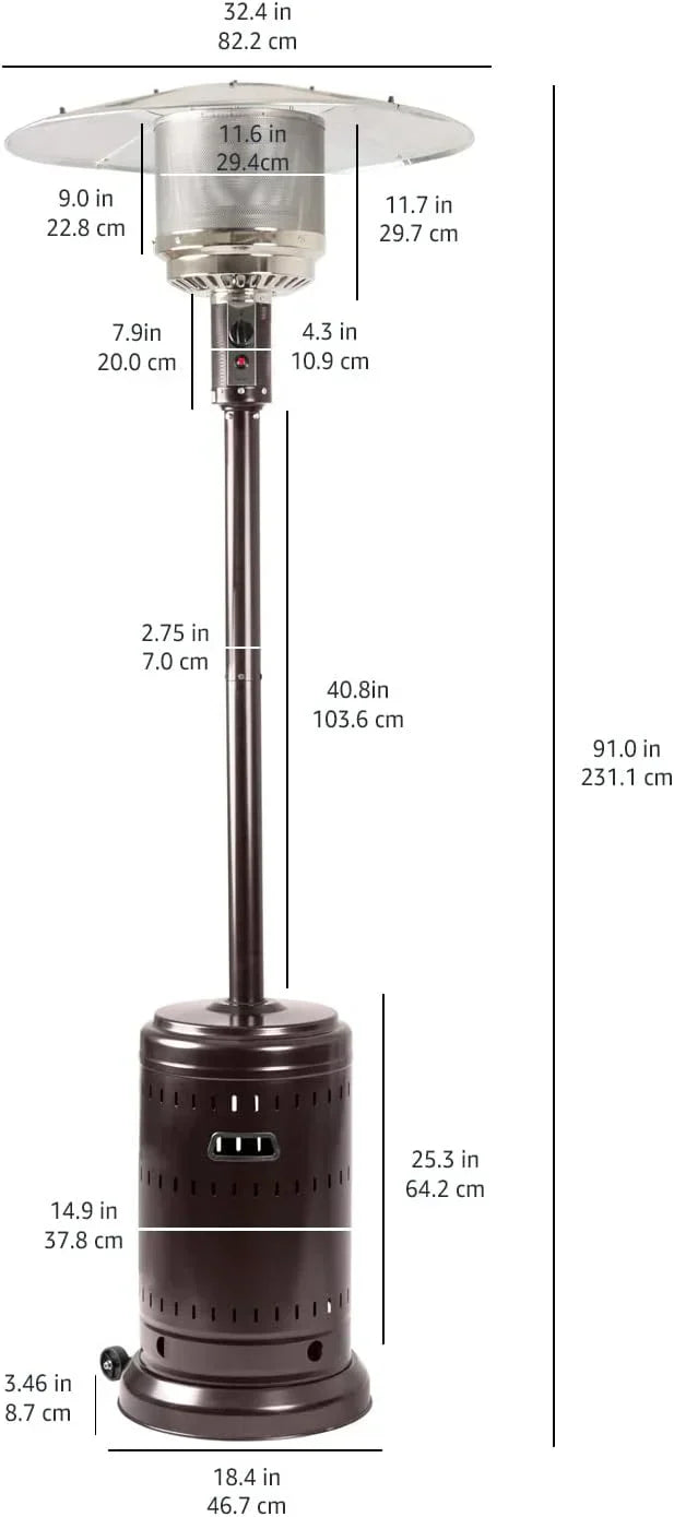 46,000 BTU Outdoor Propane Patio Heater