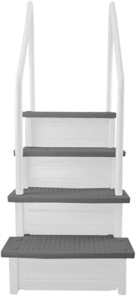 Select Anti-Slip in-Pool Steps | Gray | for Above Ground Swimming Pools | Can Mount to Decks 48" to 54" H | Safety Stairs Capacity Up to 300 lbs
