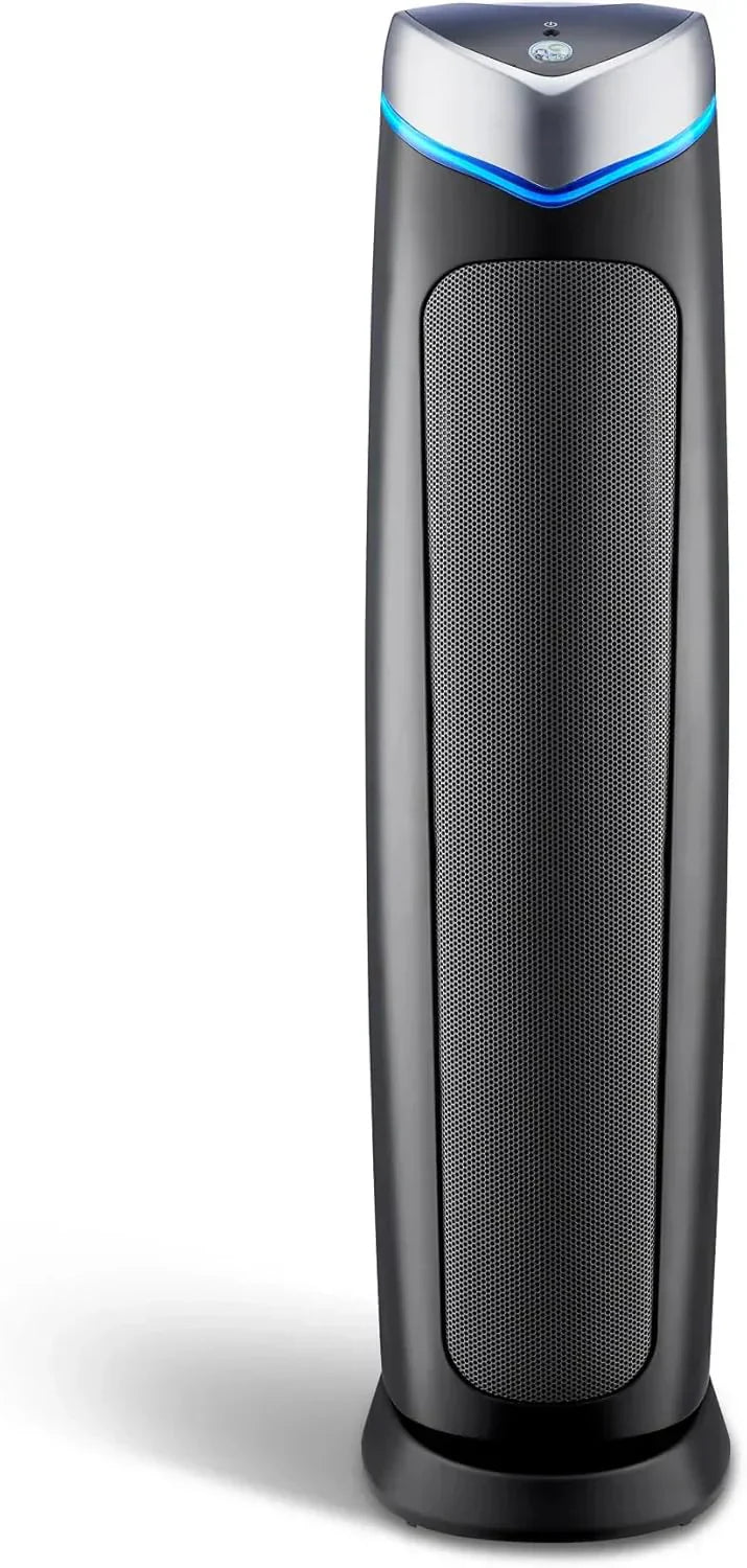 5-In-1 HEPA Air Purifier for Home, Large Rooms Up To 915 Sq. Ft. with HEPA Pet Air Filter, UV-C Light & Odor Reduction, 28" Tower, Black
