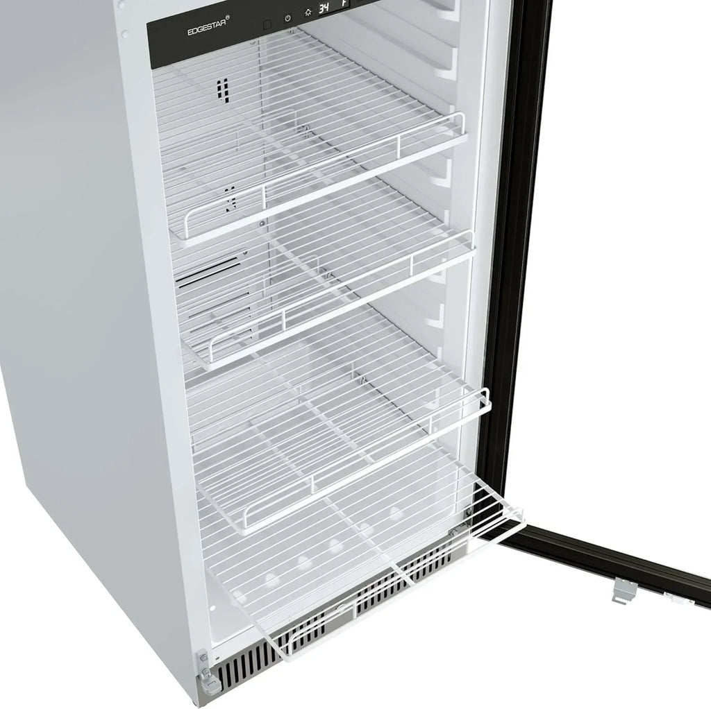 22" Wide 10.1 Cu. Ft. Commercial Beverage Merchandiser – Stainless Steel, Temp Alarm, Reversible Door