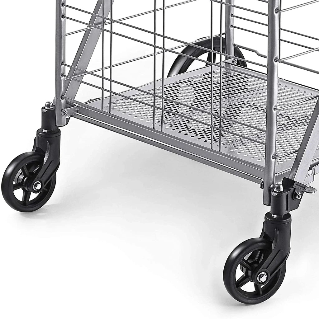 Shopping Cart with Wheels, Metal Grocery Cart with Wheels, Shopping Carts For Groceries