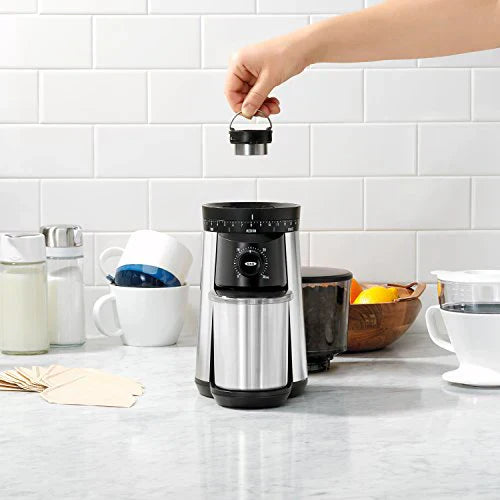Brew Conical Burr Coffee Grinder , Silver