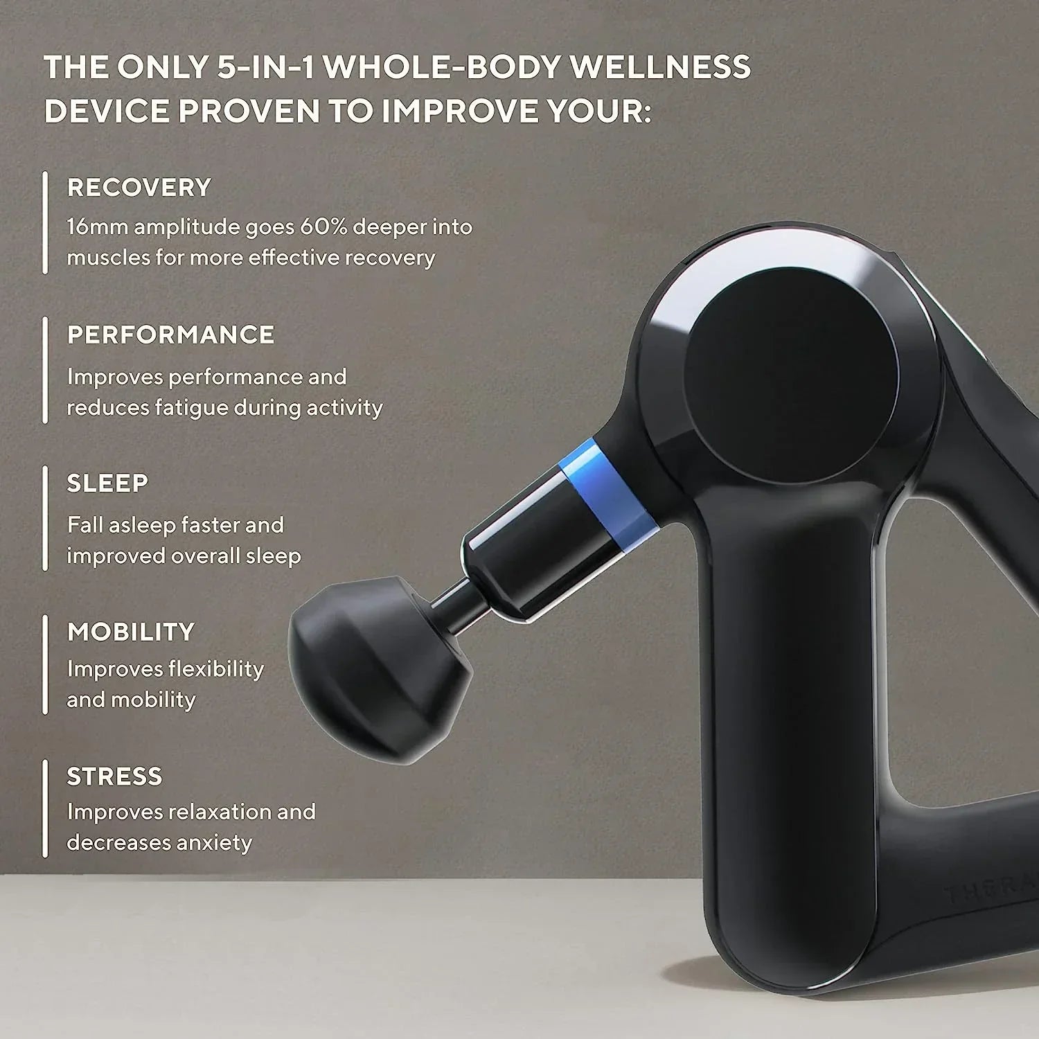 TheraGun Elite Ultra-Quiet Percussion Massage Gun for Deep Tissue Muscle Pain Relief, Handheld Electric Massager Perfect for Neck, Back, and Full Body Tension, Bluetooth and USB-C Charging, 5th Gen