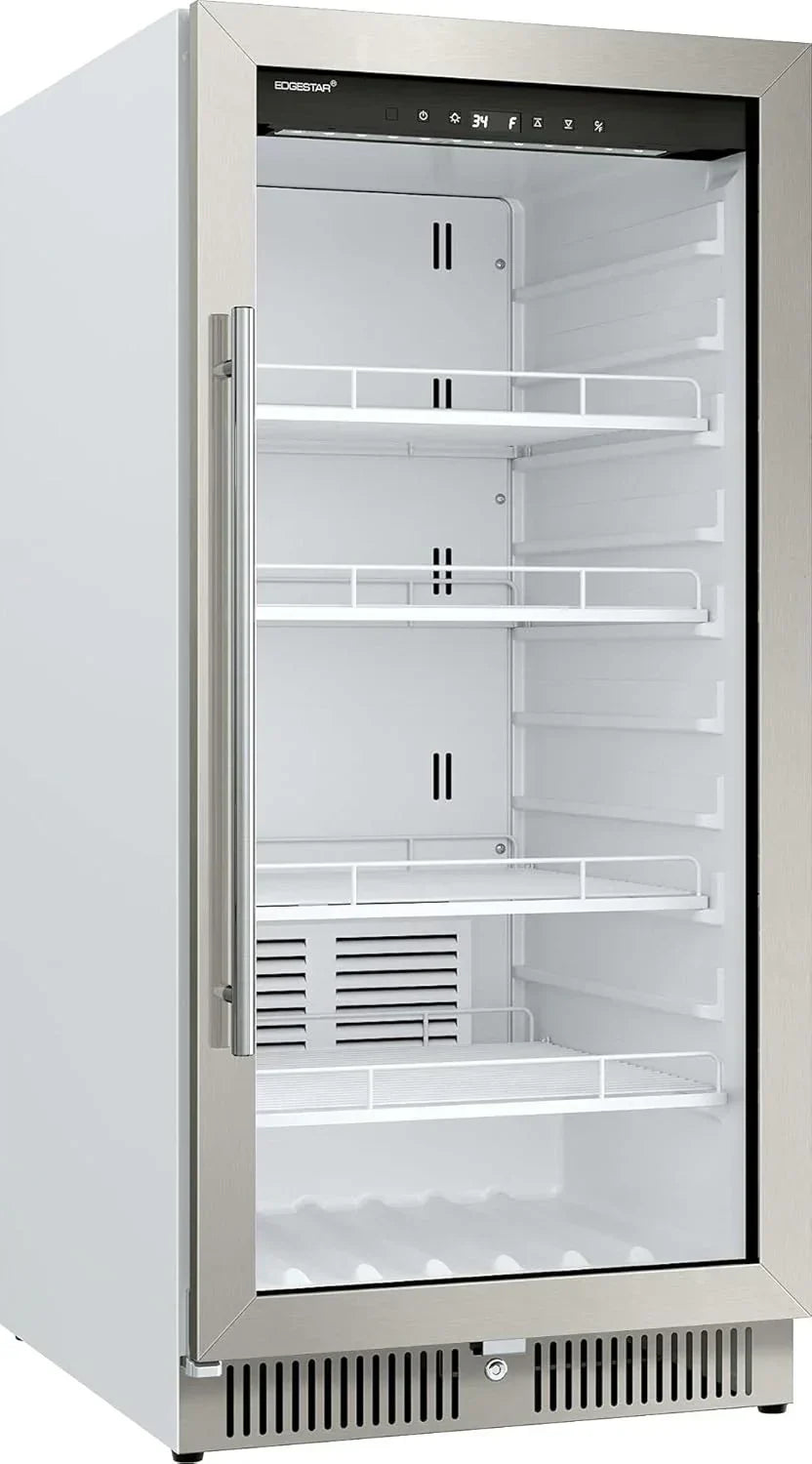 22" Wide 10.1 Cu. Ft. Commercial Beverage Merchandiser – Stainless Steel, Temp Alarm, Reversible Door