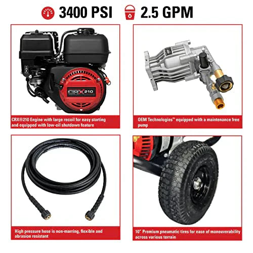 SIMPSON Cleaning CM61083 Clean Machine 3400 PSI Gas Pressure Washer