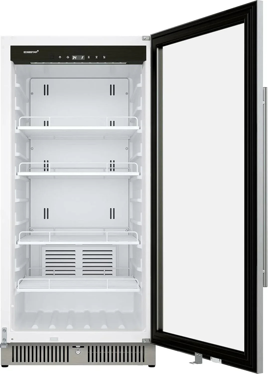 22" Wide 10.1 Cu. Ft. Commercial Beverage Merchandiser – Stainless Steel, Temp Alarm, Reversible Door