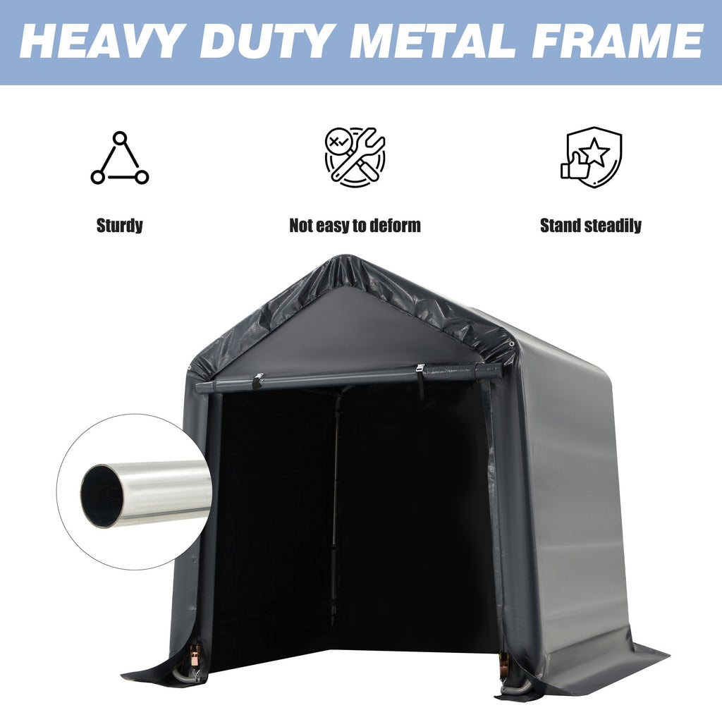 Outdoor Storage Shed and Carport Canopy: Portable Shelter for Bikes, Motorcycles, and Garden Storage