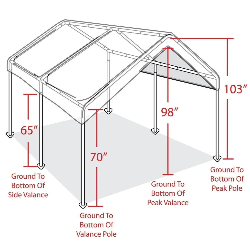 Caravan Canopy Sports Domain Caravan Portable Garage Heavy Duty Shelter, White