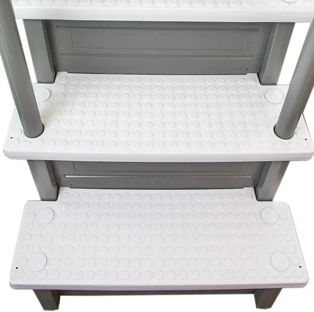 Select Anti-Slip in-Pool Steps | Gray | for Above Ground Swimming Pools | Can Mount to Decks 48" to 54" H | Safety Stairs Capacity Up to 300 lbs