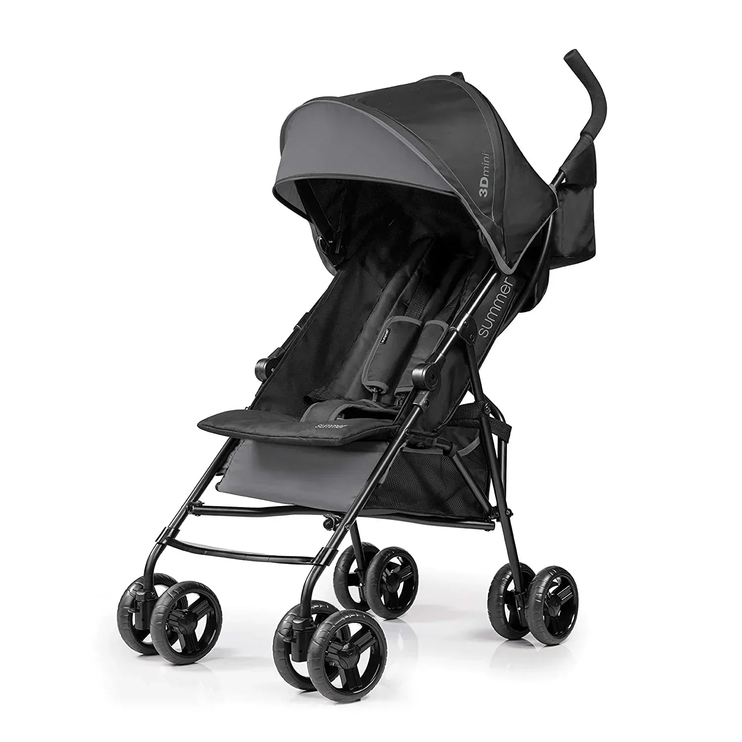 Convenience Stroller, Blue/Black Lightweight Infant Stroller with Compact Fold