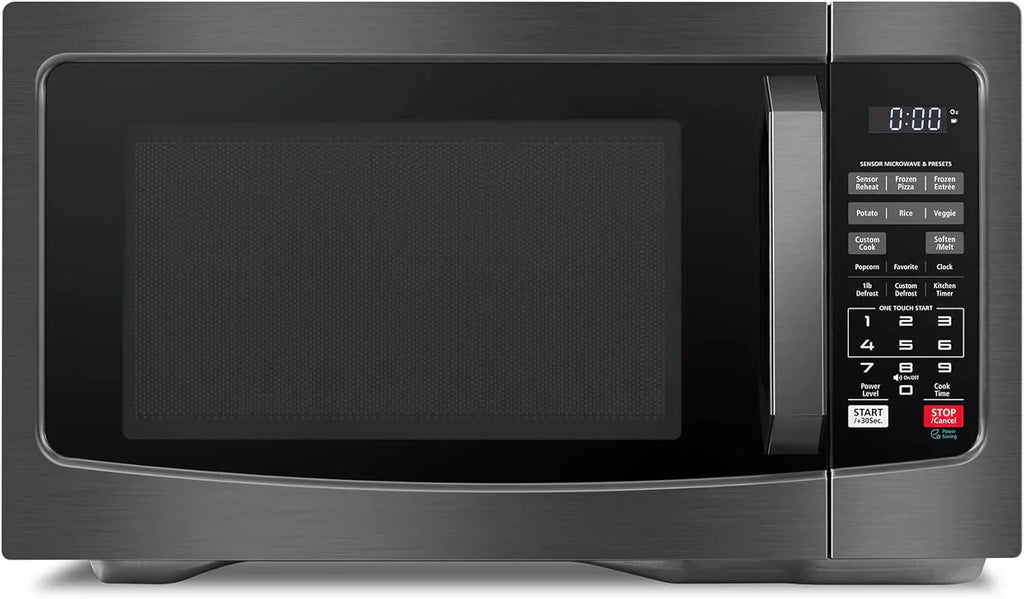 Air Fryer Combo 8-in-1 Countertop Microwave Oven, with Convection, Broil, Odor Removal Mode, 12.4" Position Memory Turntable, Child-Lock, 1.0 Cu.ft, Black Stainless Steel