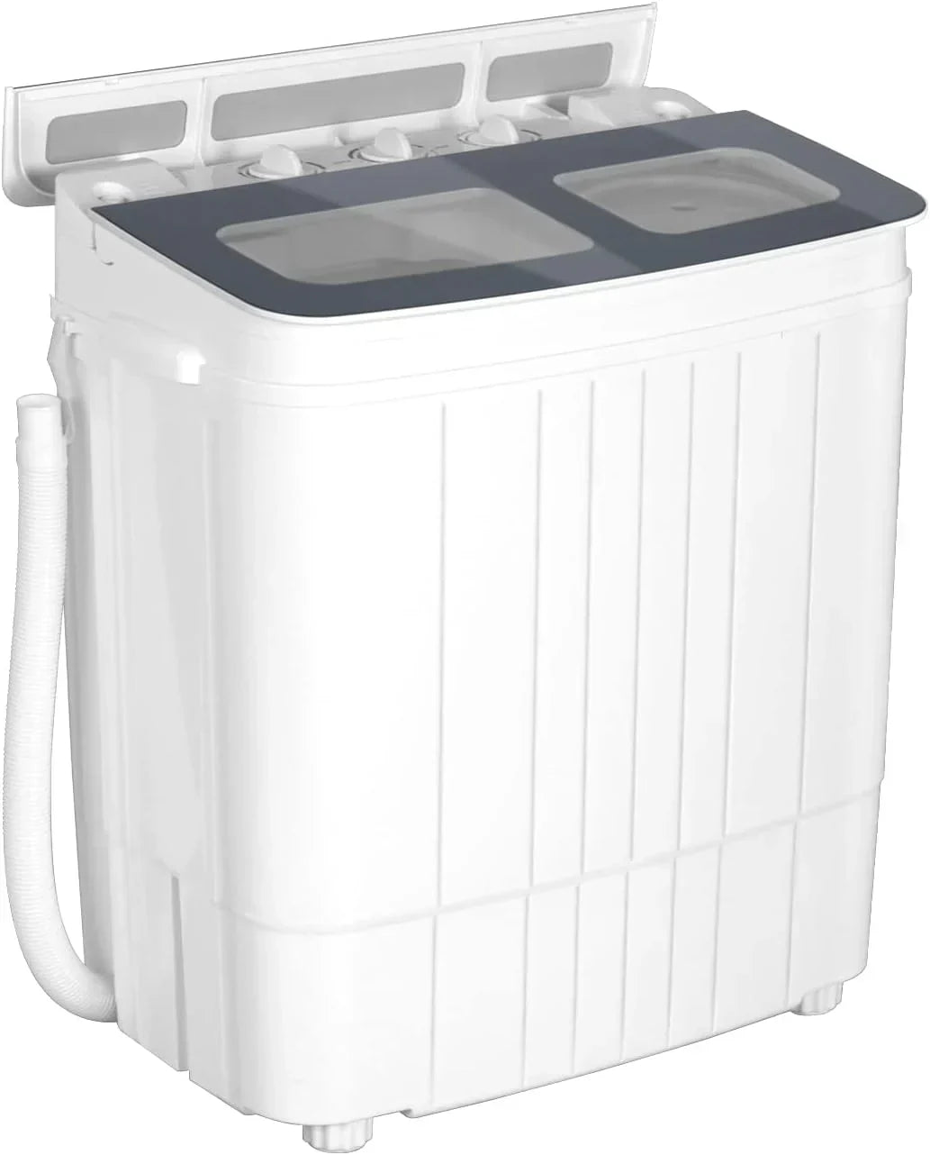 Portable Washing Machine - 14.5 lbs Mini Twin Tub Washer & Spin Dryer for Apartments, Dorms, RVs, Camping - Gray/Blue