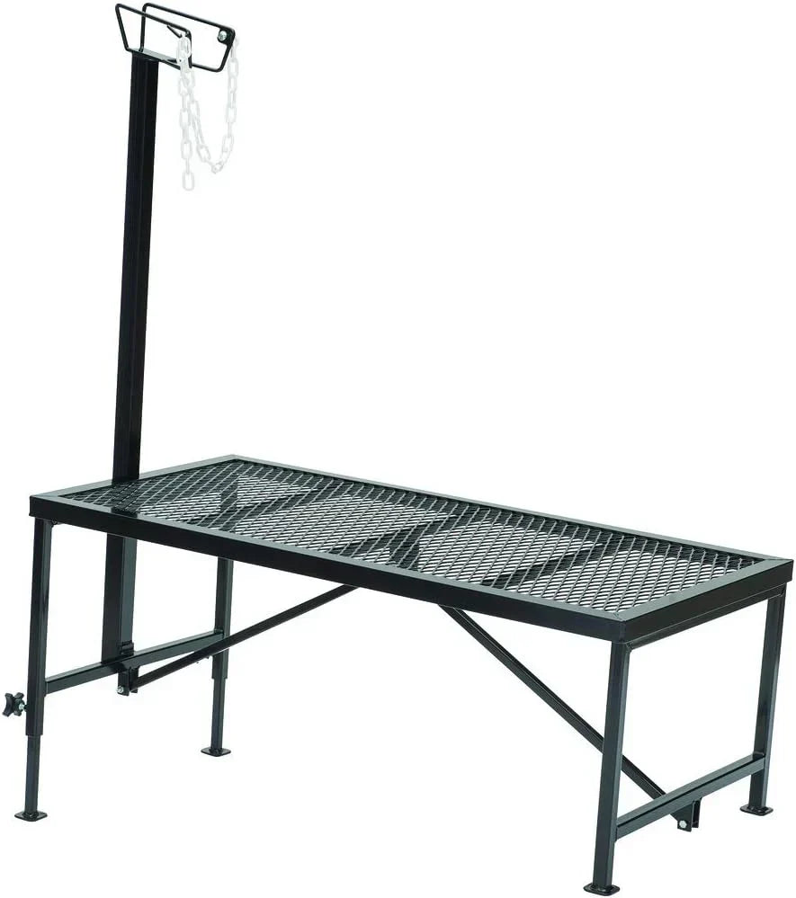 Weaver Leather Livestock Steel Trim Stand - Adjustable and Durable Trimming Stand for Sheep, Goats, and Other Livestock - Wire Headpiece Holds Animals in Place During Grooming, Black, 1 Ct (Pack of 1)