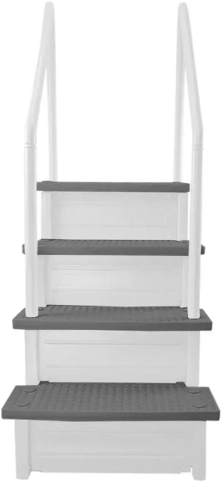 Select Anti-Slip in-Pool Steps | Gray | for Above Ground Swimming Pools | Can Mount to Decks 48" to 54" H | Safety Stairs Capacity Up to 300 lbs