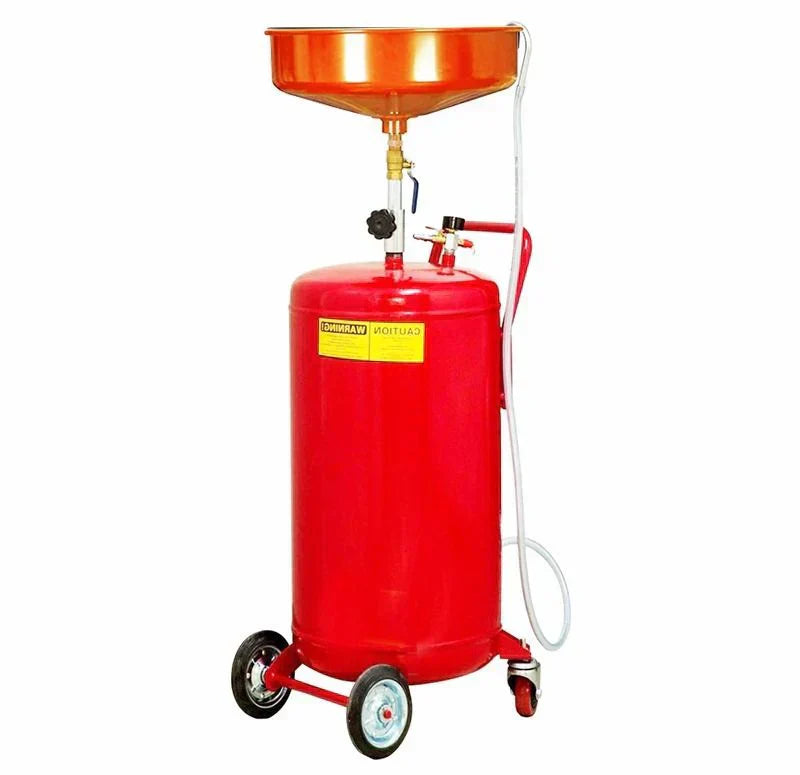 66076 Oil Drain pan Portable 20 Gallon Waste Air Operated Drainer