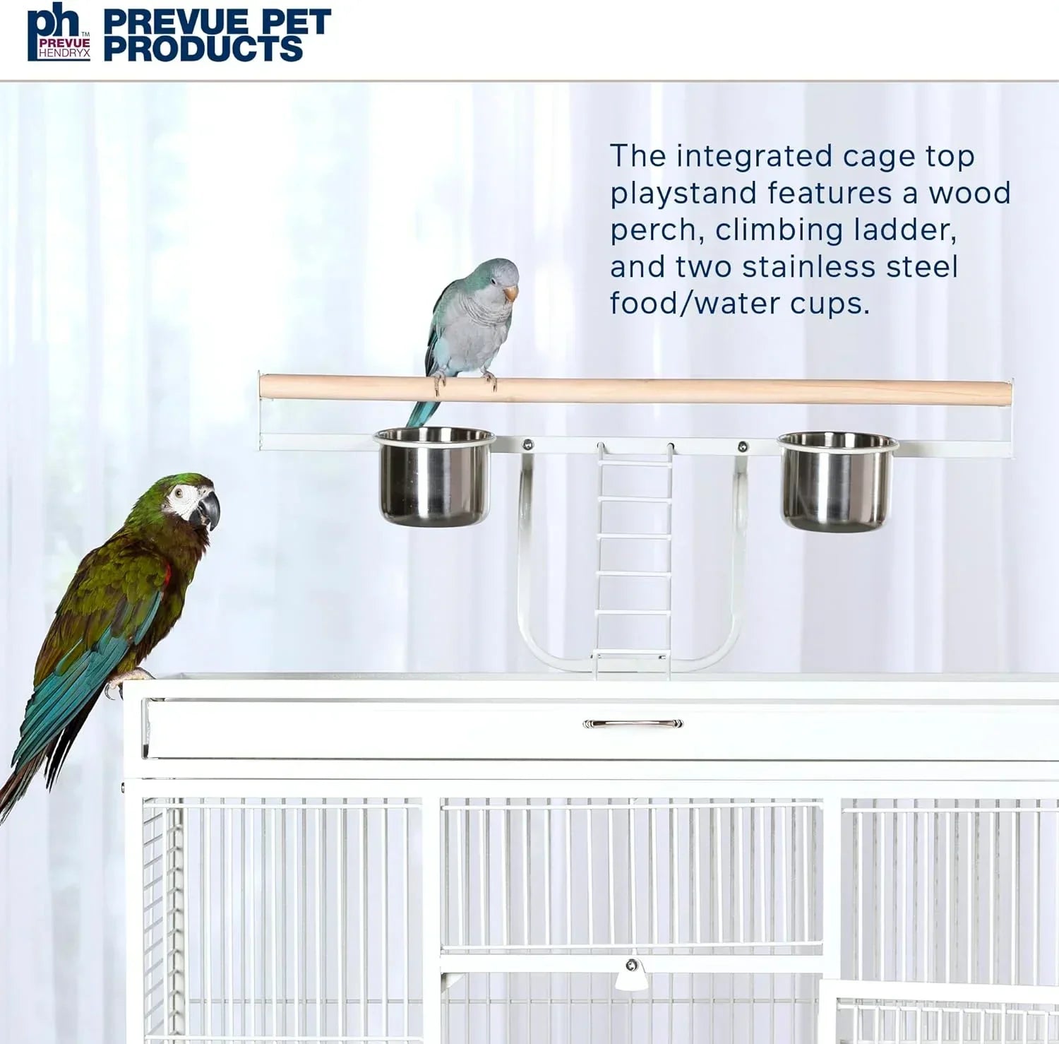 Pet Products Wrought Iron Select Bird Cage 3154C, Chalk White, 36-Inch by 24-Inch by 66-Inch