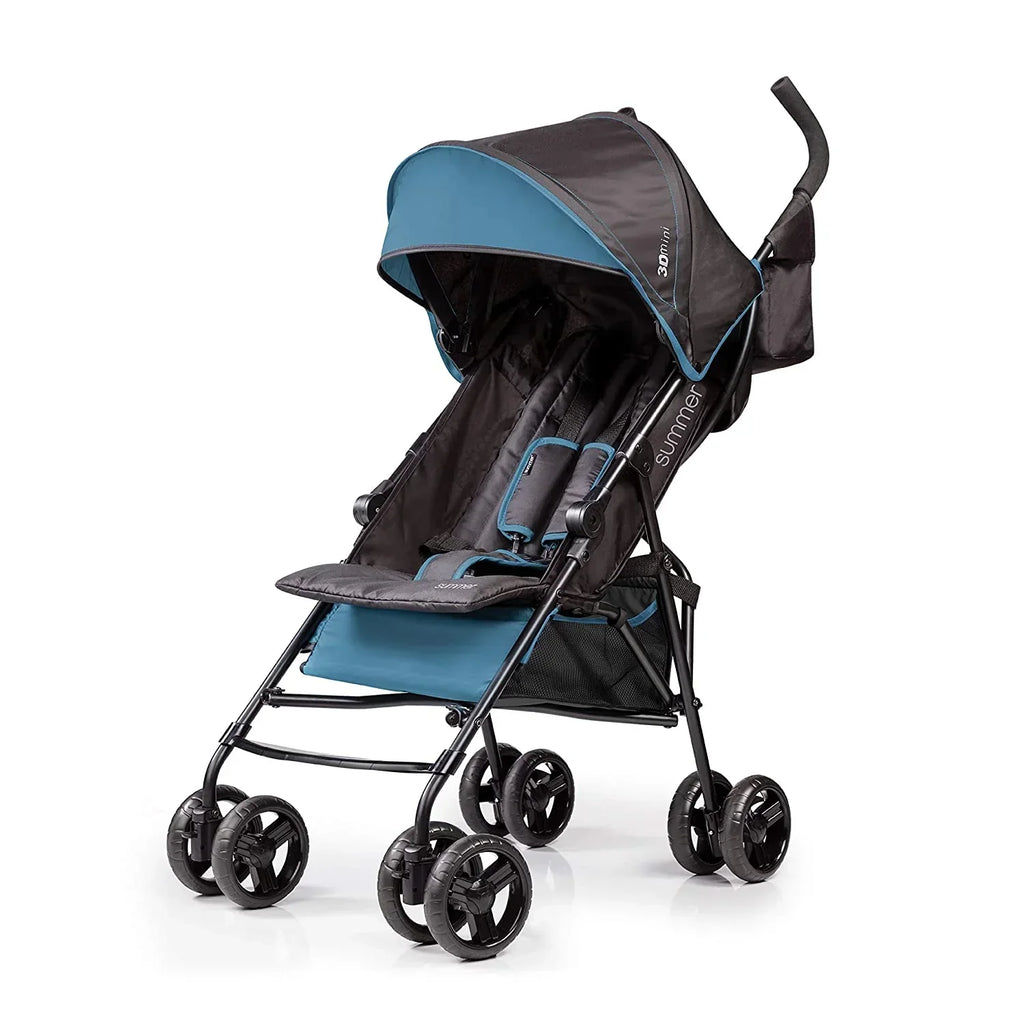 Convenience Stroller, Blue/Black Lightweight Infant Stroller with Compact Fold