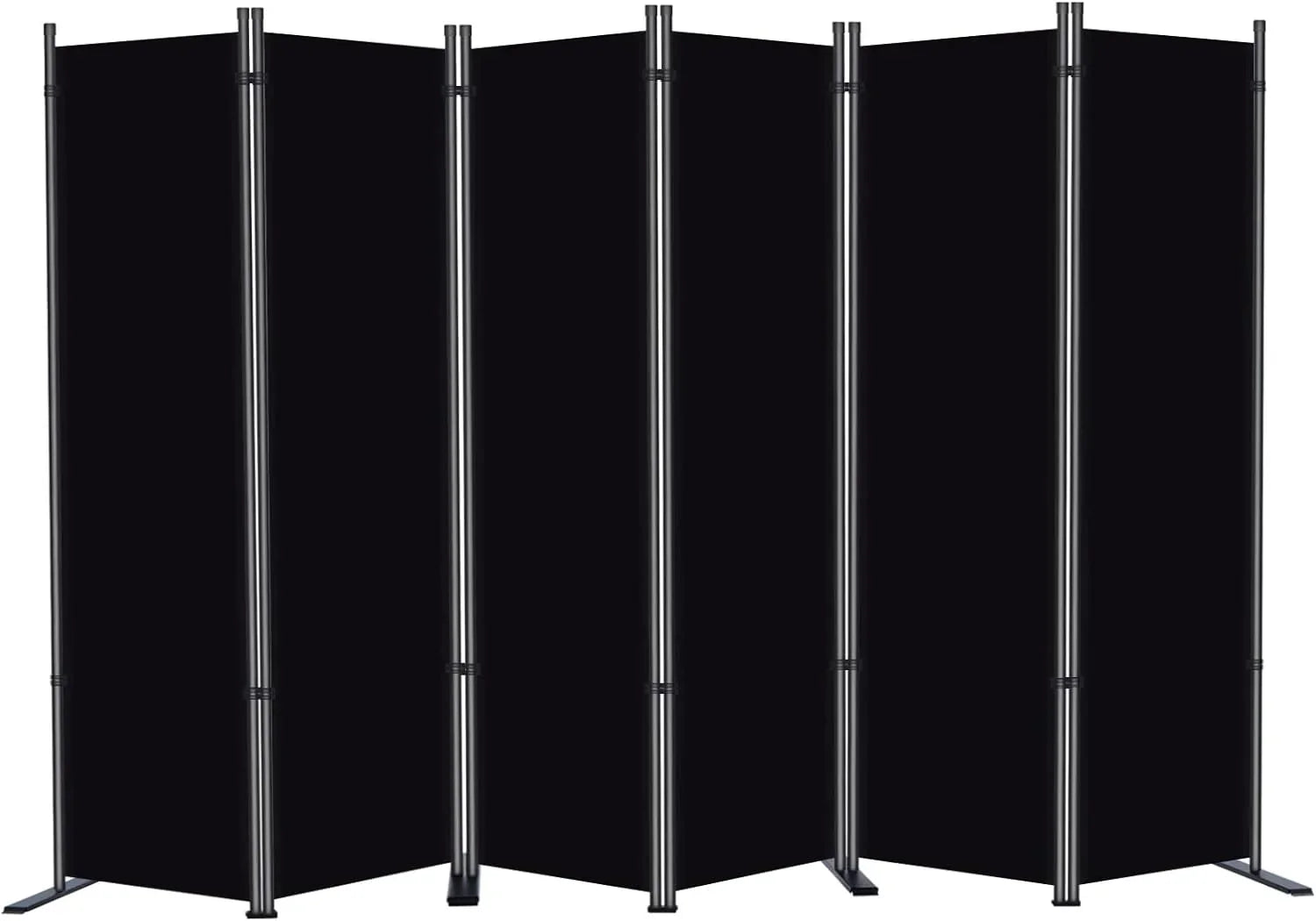 3 Panel Privacy Screen, 6 Ft Tall Folding Privacy Screen Room Dividers, Freestanding Room Partition Wall Dividers, 102''W x 20''D x 71''H, Black