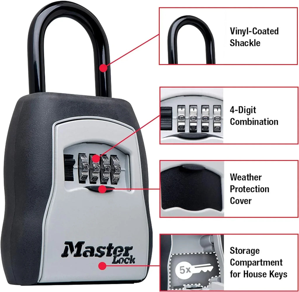Key Lock Box, Outdoor Lock Box Bundle with SentrySafe Fireproof and Waterproof Safe, 1.23 Cubic Feet