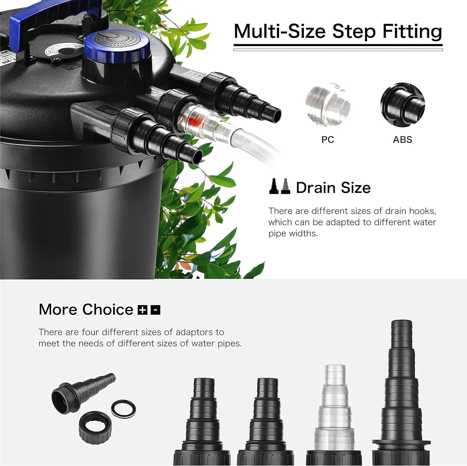 Pond Filter 2700-8000 Gallons 30000L - Bio Pond Filters for Outdoor Ponds with UV Light - Submersible Filtration System for Koi Fish, Aquarium Tank, Garden Water