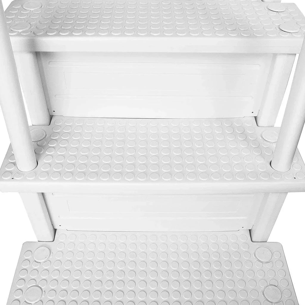 Select Anti-Slip in-Pool Steps | Gray | for Above Ground Swimming Pools | Can Mount to Decks 48" to 54" H | Safety Stairs Capacity Up to 300 lbs
