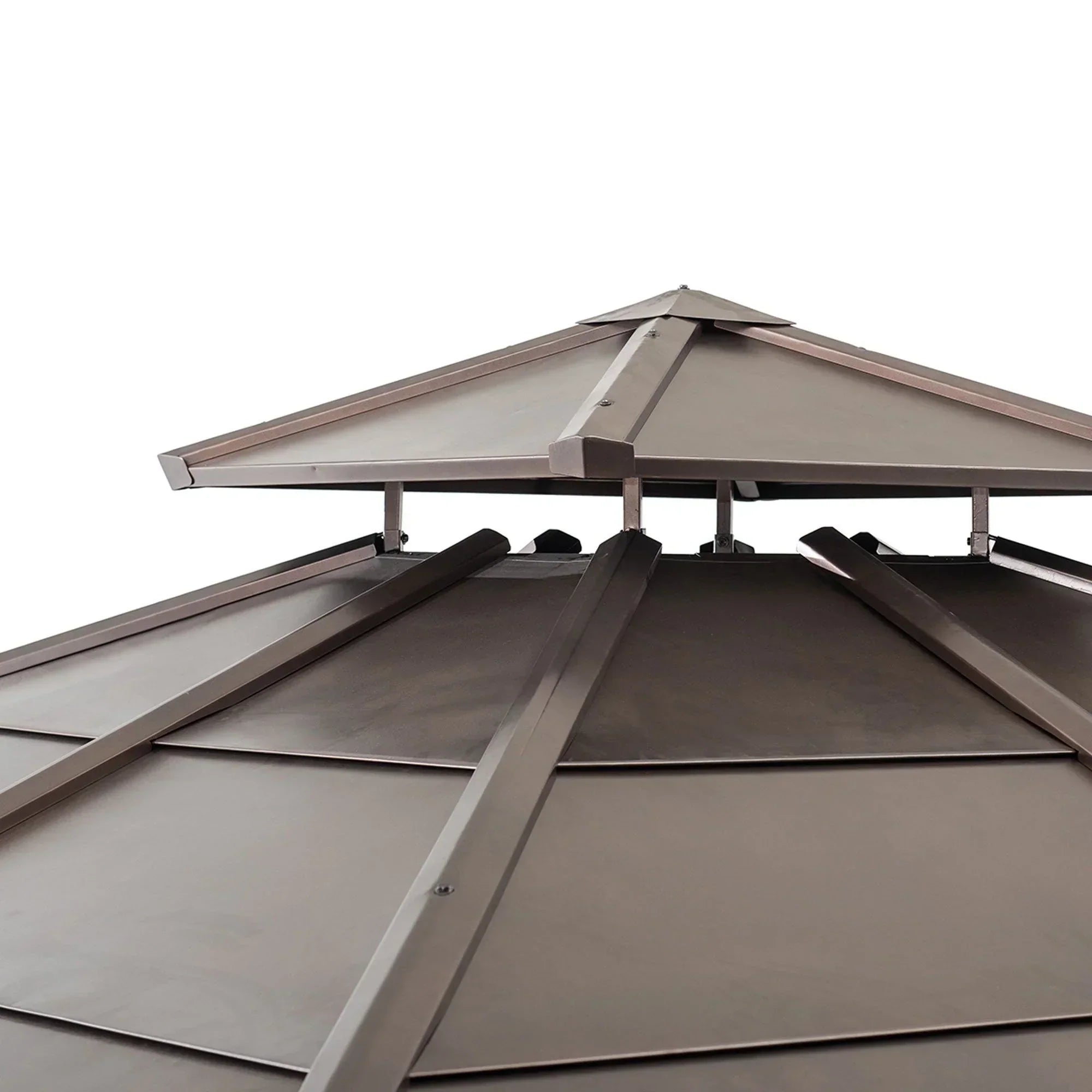 10 ft. x 10 ft. Cedar Framed Gazebo with Steel 2-Tier Hip Roof Hardtop