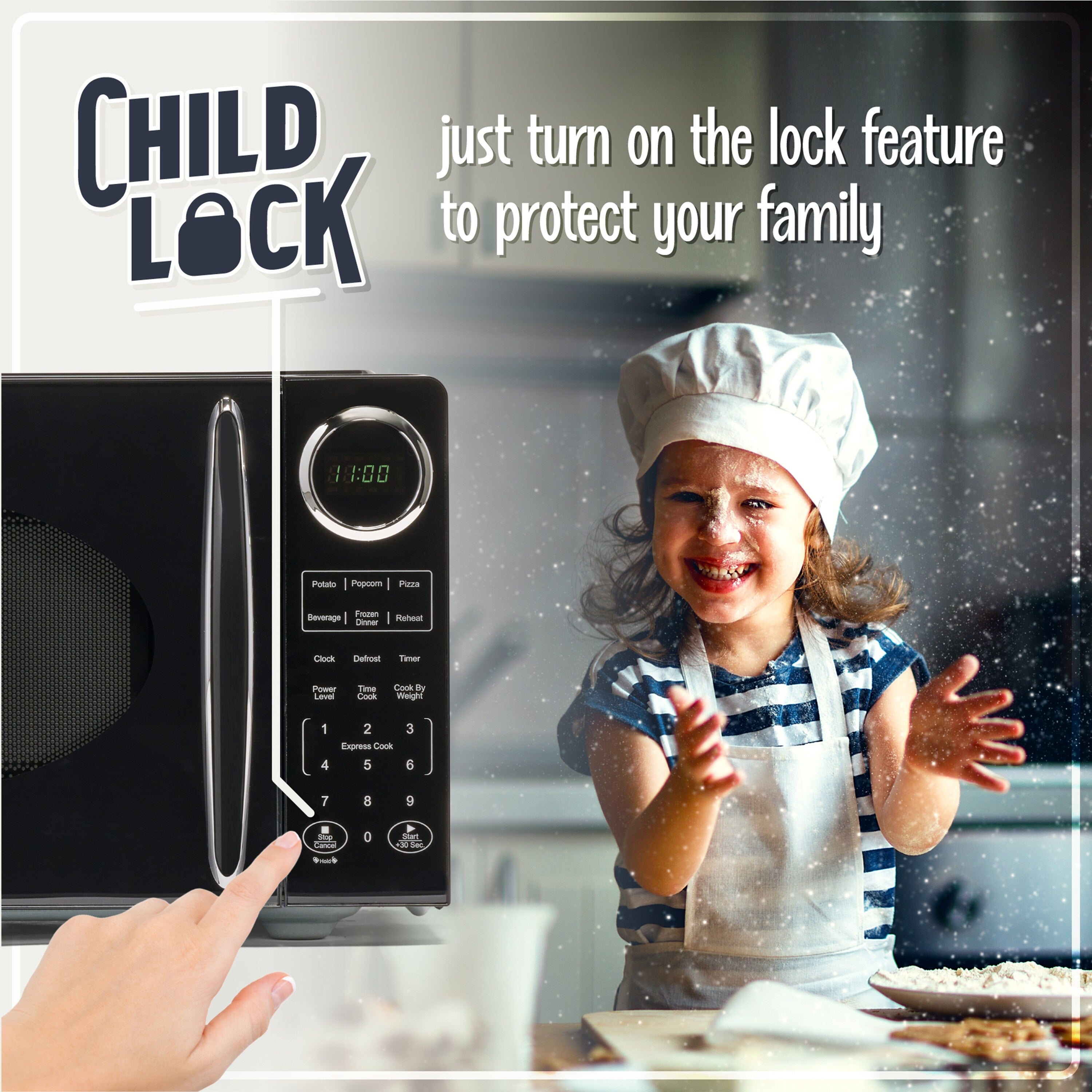 Nostalgia Retro 0.9 Cubic Foot Countertop Microwave Oven